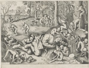 házaló, akit majmok raboltak ki alkotó: Pieter van der Heyden