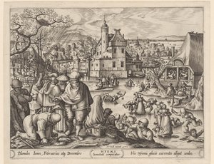 Téli Hyems (cím a tárgyon) A négy évszak (sorozat címe) alkotó: Pieter van der Heyden