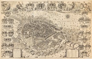 Hamburg térképe, 1644. alkotó: Pietersen