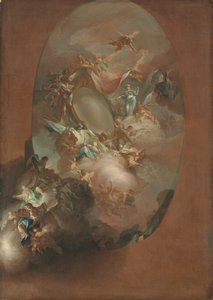 Tanulmány „IV. Ferdinánd apoteózisa és Mária Karolina, Nápoly királya és királynéja” című tanulmányhoz (a nápolyi Palazzo dei Regi Studi számára) alkotó: Pietro Bardellino