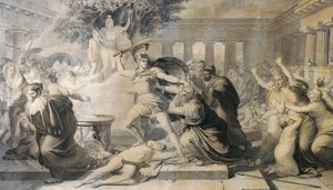 Priamosz halála, Pietro Benvenuti (1769-1844), lenyomat az 1811-es festményről