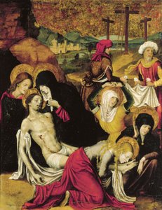 Krisztus lerakódása, avagy Tangeri Pieta, Pietro Cavaro (aktív 1508-1538), tempera a panelen alkotó: Pietro Cavaro