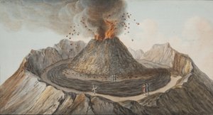 Campi Phlegraei IX. tábla: William Hamilton megfigyelései a két Szicília vulkánjairól, 1776 (kézzel színezett metszet) alkotó: Pietro Fabris