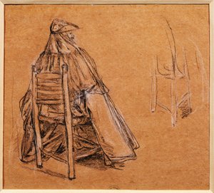 Olaszország, Velence, álarcos úriember (Gentiluomo con bautta), Pietro Longhi (1702-1785), rajz alkotó: Pietro Longhi