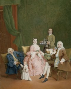 Egy velencei család portréja egy kávét felszolgáló szolgálóval Portré egy velencei családról egy kávét felszolgáló szolgával alkotó: Pietro Longhi
