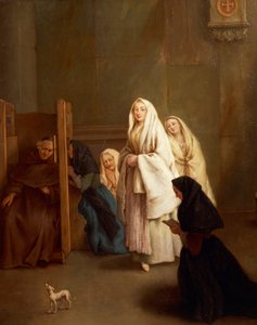 A hét szentség: Gyónás, Pietro Longhi (1701-1785), olaj, vászon, 61x50 cm, 1755-57 előtt, alkotó: Pietro Longhi