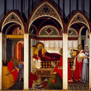 A Szűz születésének triptichonja alkotó: Pietro Lorenzetti