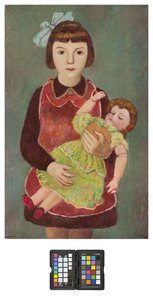 Fiatal lány babával, 1928