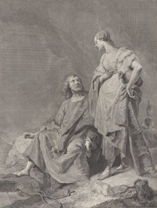 Krisztus és a szamáriai asszony a kútnál, a szentség 112 lenyomatát tartalmazó sorozatból..., 1743-63 alkotó: Pietro Monaco
