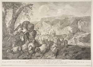 Pásztor Dávid távozása apja házából Partenza di David pastore..., 1743-63. alkotó: Pietro Monaco