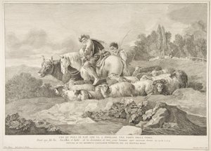 Noé egyik fia, aki benépesíti a Föld egy részét Uno de figli di Noè c..., 1743-63.