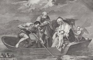 Repülés Egyiptomba, a Szent Családdal egy csónakban, 1730-50.