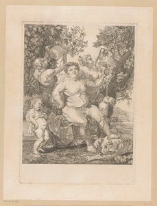 Bacchus egy boroshordón alkotó: Pietro Peiroleri