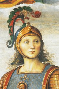 Horace Coclite, Perugino (körülbelül 1450-1523), freskó, Audience Hall, Collegio del Cambio (A változás főiskolája), Priors Palace, Perugia, Umbria, Olaszország alkotó: Pietro Perugino