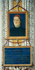 Önarckép és címblokk alkotó: Pietro Perugino