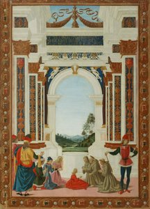 Szent Bernát gyógyító csodája, c. 1473 alkotó: Pietro Perugino