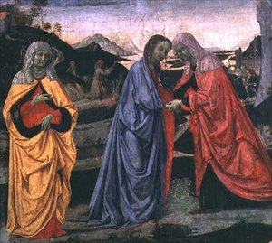 A látogatás (tempera a panelen) alkotó: Pietro Perugino