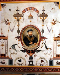 Giuntalodi portréja, részlet a Sala del Sindaco mennyezetéről alkotó: Pietro Pezzati