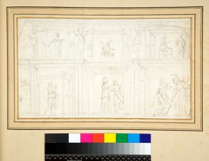 Falfestmény töredéke (ceruza) alkotó: Pietro Santi Bartoli