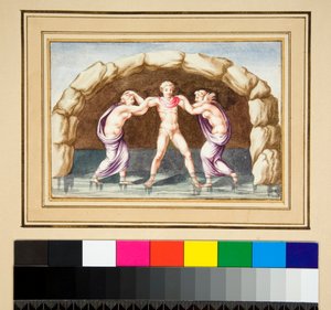 Hylas és a nimfák (fekete kréta, néhány tollal és barna tintával. Akvarellel színezve) alkotó: Pietro Santi Bartoli