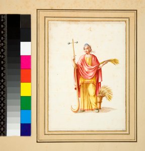 Nagy falterv festményekkel. (fekete kréta, némelyik tollal és barna tintával. Akvarellel színezve) alkotó: Pietro Santi Bartoli