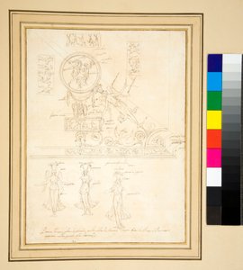Mennyezeti freskó egy részének vázlata (toll) alkotó: Pietro Santi Bartoli