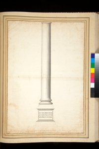 Antoninus Pius oszlopa restauráltként látható (toll és szürke mosás)