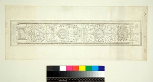 A Villa Madama boltozata (fekete kréta, némelyik tollal és barna tintával. Akvarellel színezve) alkotó: Pietro Santi Bartoli