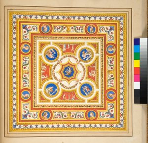 Volta del Palazzo di Augusto (fekete kréta, néhány tollal és barna tintával. Akvarellel színezve)