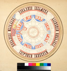 Volta di Giove a Domus Aureában (fekete kréta, némelyik tollal és barna tintával. Akvarellel színezve)