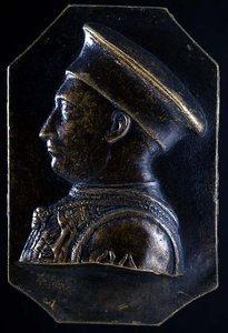 Ludovico Gonzaga (1441-1478) emléktáblája (előlap) (bronz) (hátlap lásd 122329) alkotó: Pietro Tafano