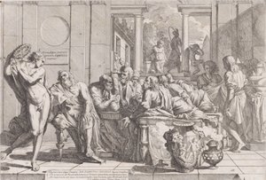 Platón szimpóziuma: Szókratész és társai egy asztal körül ülve az ideális szerelemről beszélgetnek..., 1648.