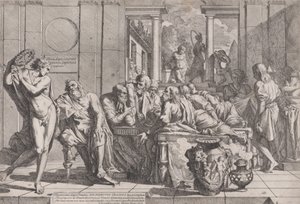 Platón szimpóziuma: Szókratész és társai egy asztal körül ülve az ideális szerelemről beszélgetnek..., 1648.