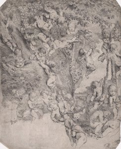 Vénusz kertje, a bal felső sarok bizonyítéka, kb. 1631-37. alkotó: Pietro Testa