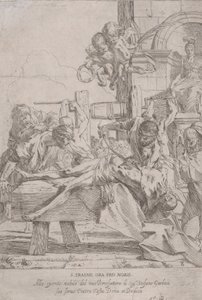Szent Erasmus mártíromsága, aki leborult, bennük eltávolítva, két putti a..., kb. 1630.