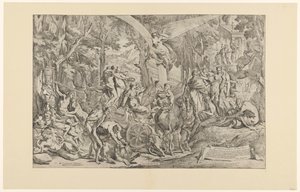 Triomf van de schilderkunst op de Parnassus Szeretetet fejez ki / meghajol / diadalmaskodik a Parnassuson (cím a tárgyon) alkotó: Pietro Testa