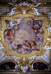 Cosimo I de Medici (Cosimo I de Toscany vezette Jupiter előtt a Győzelem és Héraklész) Freskó Pietro da Cortona (Berrettini) (1596-1669) Firenze, Palazzo Pitti, Sala di Apollo alkotó: Pietro da Cortona