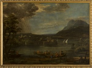 Táj Szent Péter elhívásával alkotó: Pietro da Cortona