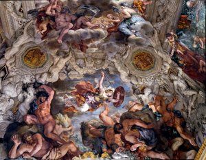 Az isteni gondviselés diadala Cortona kő festményének részlete (Pietro Berrettini dit Pietro da Cortona