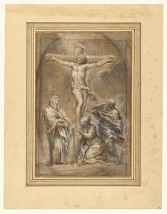 Krisztus a kereszten Szűz Máriával, Mária Magdolnával és Szent Jánossal. alkotó: Pietro da Cortona