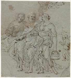 Lót és lányai recto Sketch for Lot and His Daughters verso, 1600-as évek.