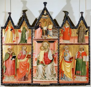 Madonna és gyermek a szentekkel poliptichon, tíz különálló tábla, 1440 alkotó: Pietro di Giovanni Lianori