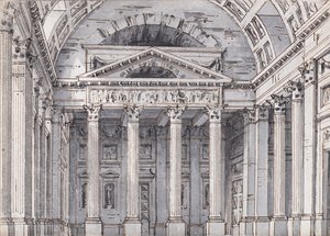 Színpadterv Gaetano Donizetti Belisario című operájához, 1820-as évek. alkotó: Pietro di Gottardo Gonzaga