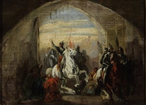 I. Boleszlász belépése Lengyelországból, mondja a Bátrak (967-1025) Kijevbe - Bátor Boleszláv belépése Kijevbe, Michalowski, Piotr (1800-1855). Olaj, vászon, méret: 35,5x48,5, c. 1837, Narodowe Múzeum, Varsó