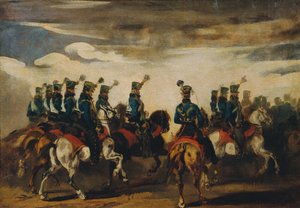 Osztrák Kék Huszárok alkotó: Piotr von Michalowski