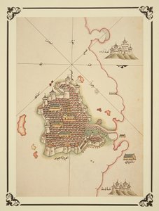 Gallipoli térképe, a „Kitab-I Bahriye”-ról (színes litó) alkotó: Piri (after) Reis