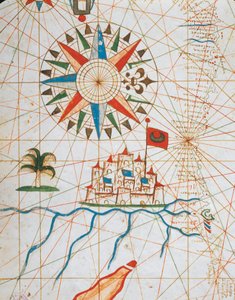 Alexandria, Egyiptom, a Portolan atlaszból, amely hat diagramból áll, Placido Caloiro és Francesco Oliva, Pergamen. 1646.