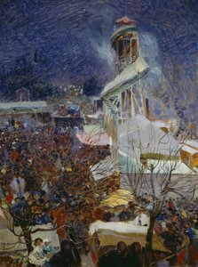 Vásár Pietrasantában alkotó: Plinio Nomellini
