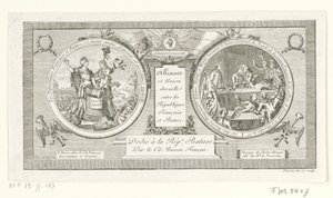 Medaillon op de Alliantie tussen de Franse en de Bataafse Republieken, 1795 Szövetség és Örök Unió a Francia és a Batáv Köztársaság között (cím a tárgyon) alkotó: Poisson