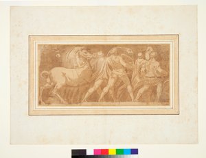 Frieze a római diadal egy részével (toll és barna tinta és barna mosás) alkotó: Polidoro da (after) Caravaggio